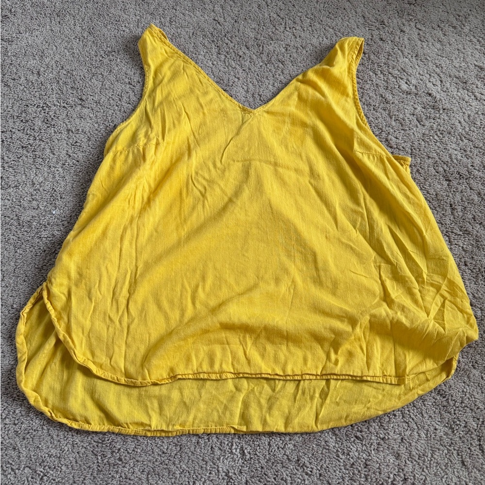 Old Navy Yellow Asymmetrical Tank Top